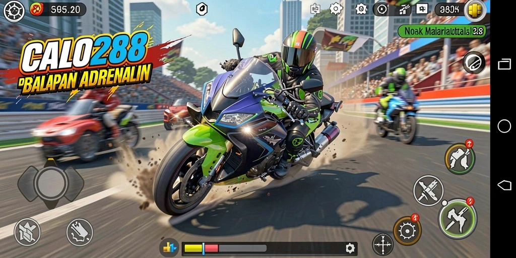 Tampilan aksi balapan motor yang menegangkan di CALO288.