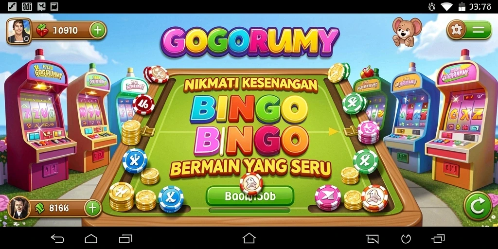 Tampilan gameplay seru GOGORUMMY yang penuh warna.