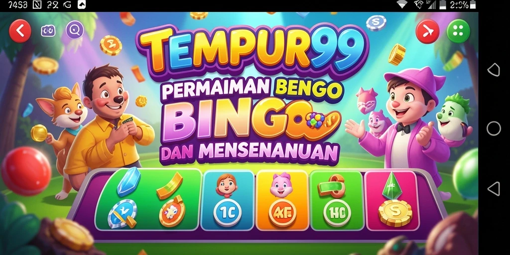 Gameplay seru dalam permainan Bingo TEMPUR99 yang penuh warna.