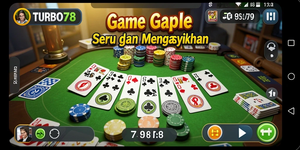 Screenshot gameplay TURBO78 yang menunjukkan keseruan bermain Gaple.